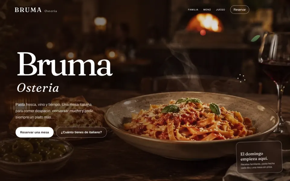 Demo de Bruma, una osteria